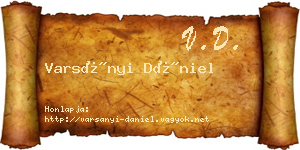 Varsányi Dániel névjegykártya